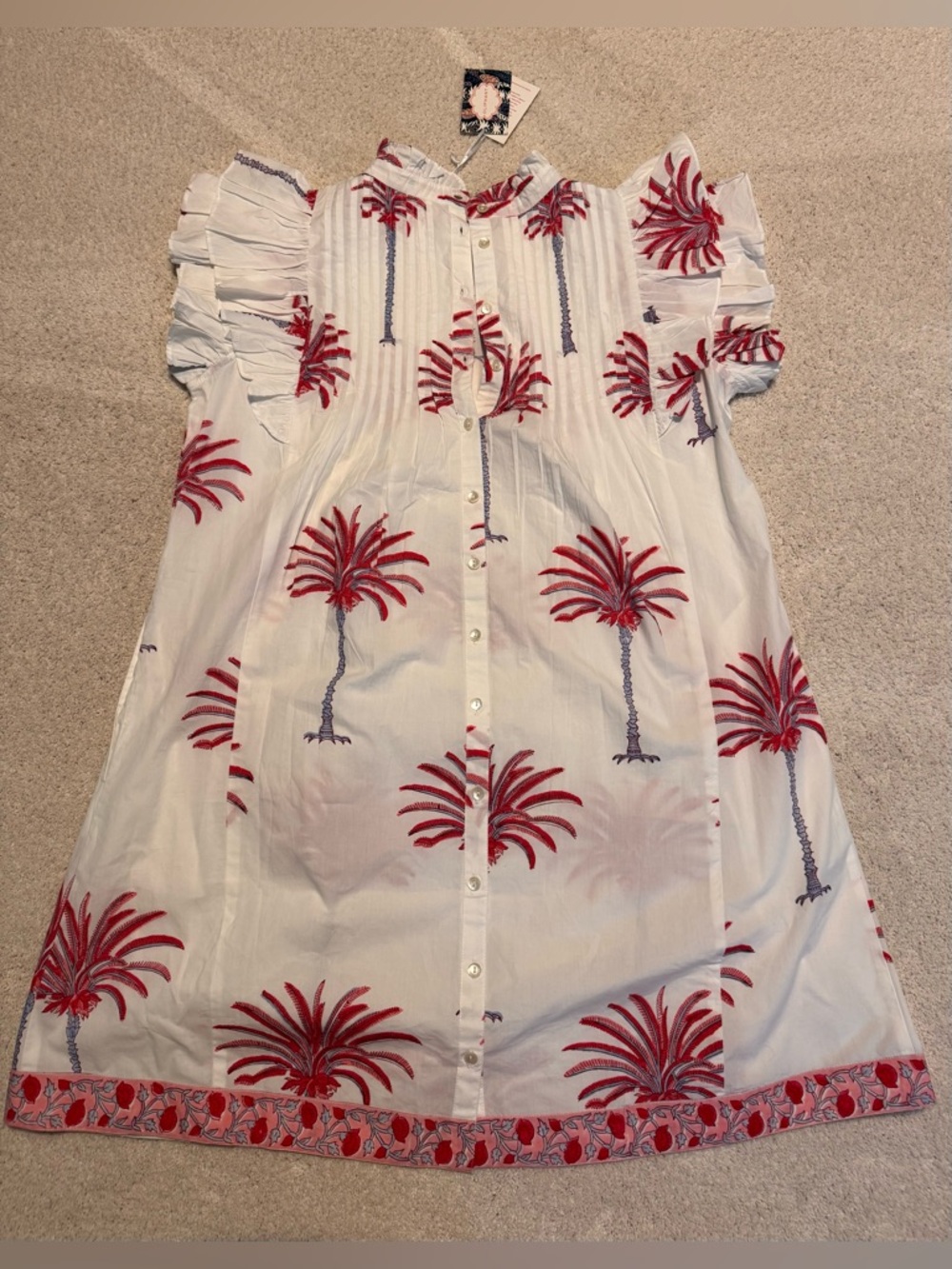 Pintuck Ruffle Mini - Canary Coral - Picture 2 of 4